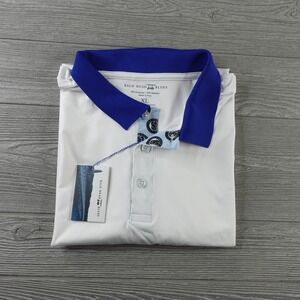NEW Bald Head Blues Polo Golf Shirt Men's Size XL Solid White Blue Trim NWT